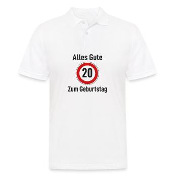 Alles Gute zum Geburtstag Straßenschild "20" - Männer Poloshirt - Weiß - Vorne - Kai (181cm)