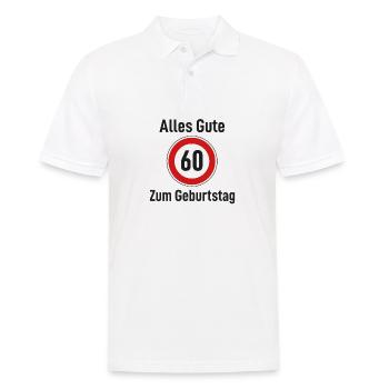 Alles Gute zum Geburtstag Straßenschild "60" - Männer Poloshirt - Weiß - Vorne - Kai (181cm)