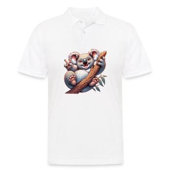 Cute koala bear rejoices. For the family - Men's Polo Shirt - white - Front - Kai (181cm)