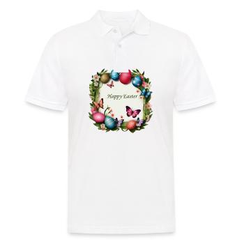 Couronne de Pâques - Joyeuses Pâques - Polo Homme - blanc - Devant - Kai (181cm)