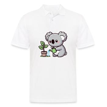 Ours Koala mignon dans le jardin I Ami du jardin - Polo Homme - blanc - Devant - Kai (181cm)