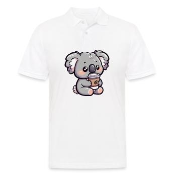 L’ours koala accro au café - Polo Homme - blanc - Devant - Kai (181cm)