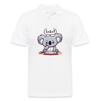 Süßer Koalabär der gerne Mathe Hausaufgaben macht - Männer Poloshirt - Weiß - Vorne - Kai (181cm)