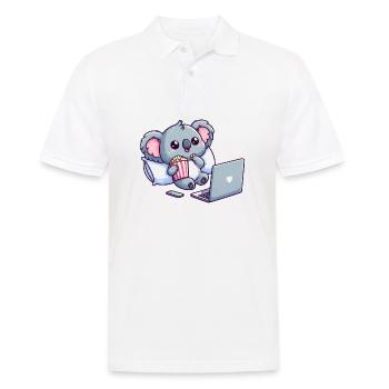 Ours koala mignon regardant une série. - Polo Homme - blanc - Devant - Kai (181cm)