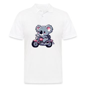 Cute Koala Bear on a Scooter I Motorcycle - Men's Polo Shirt - white - Front - Kai (181cm)