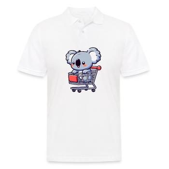Süßer Koalabär im Einkaufswagen - Männer Poloshirt - Weiß - Vorne - Kai (181cm)