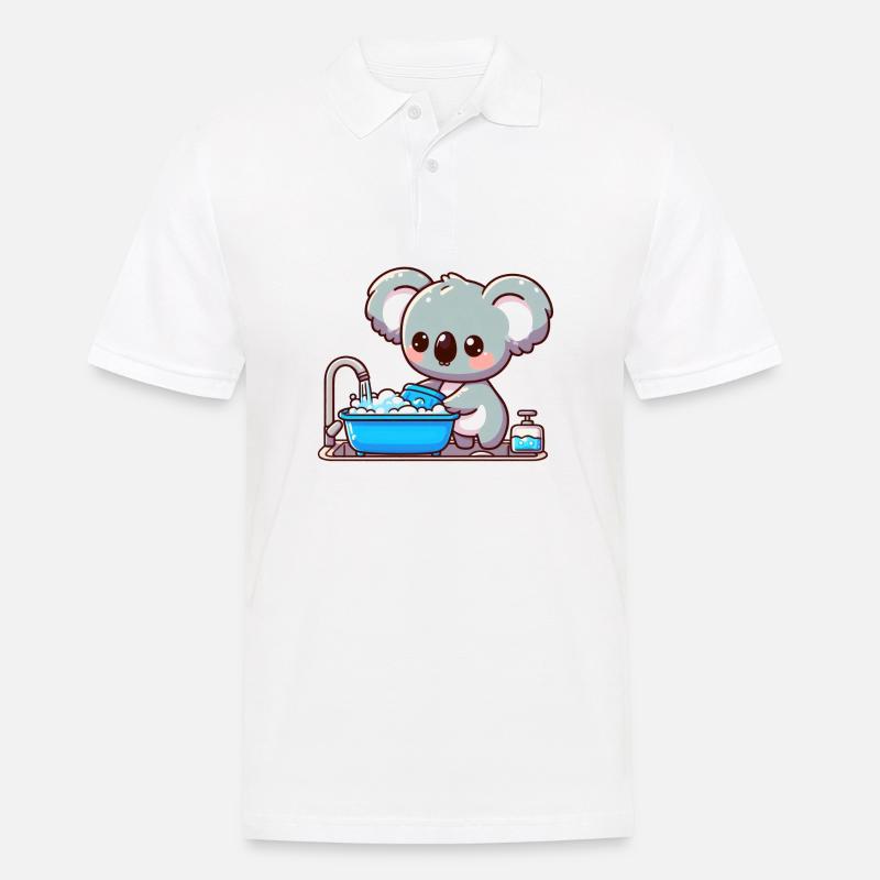 Süßer Koalabär freut sich - Männer Poloshirt - Weiß