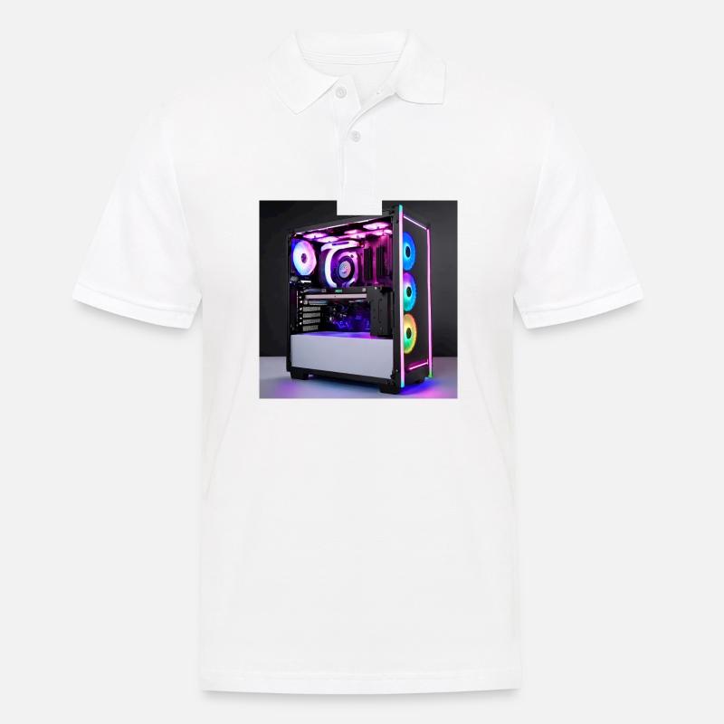 RGB Gaming PC - Männer Poloshirt - Weiß