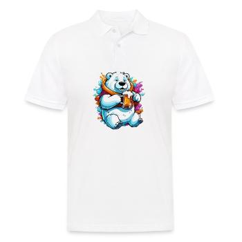 Polar Bear / Animal / Norpol / Winter / Childlike / Cute - Men's Polo Shirt - white - Front - Kai (181cm)