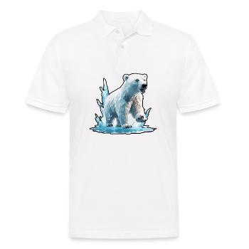 Polar Bear / Animal / Norpol / Winter / Childlike / Cute - Men's Polo Shirt - white - Front - Kai (181cm)