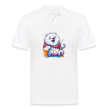Polar Bear / Animal / Norpol / Winter / Childlike / Cute - Men's Polo Shirt - white - Front - Kai (181cm)