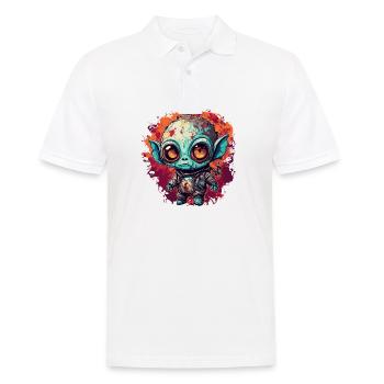 Poupée d’horreur / Halloween / Effrayant / Sombre - Polo Homme - blanc - Devant - Kai (181cm)