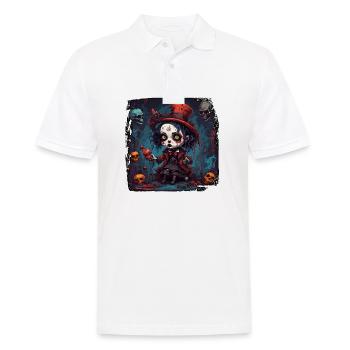 Poupée d’horreur / Halloween / Effrayant / Sombre - Polo Homme - blanc - Devant - Kai (181cm)