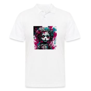 Poupée d’horreur / Halloween / Effrayant / Sombre - Polo Homme - blanc - Devant - Kai (181cm)