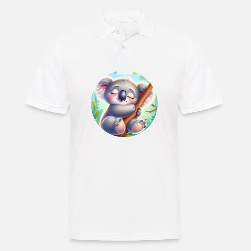 glücklicher Koalabär Koala - Männer Poloshirt - Weiß