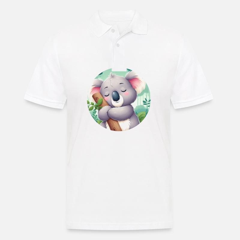 glücklicher Koalabär Koala - Männer Poloshirt - Weiß