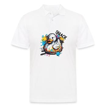 Gummiente / Badeente / Wasser / Badewanne - Männer Poloshirt - Weiß - Vorne - Kai (181cm)