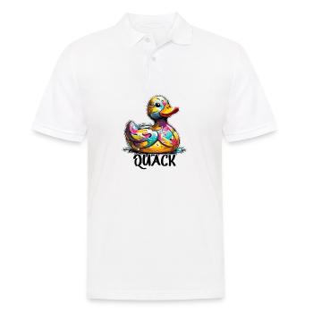 Gummiente / Badeente / Wasser / Badewanne - Männer Poloshirt - Weiß - Vorne - Kai (181cm)