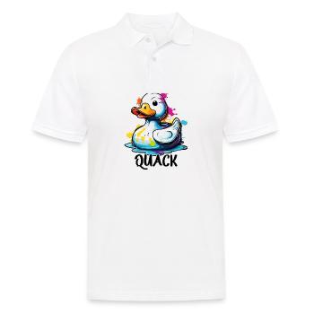 Gummiente / Badeente / Wasser / Badewanne - Männer Poloshirt - Weiß - Vorne - Kai (181cm)