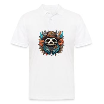Tattoo / Tier / Kunst / cool / Comic / Faultier - Männer Poloshirt - Weiß - Vorne - Kai (181cm)