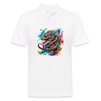 Tattoo / Tier / Kunst / cool / Comic / Drache - Männer Poloshirt - Weiß - Vorne - Kai (181cm)