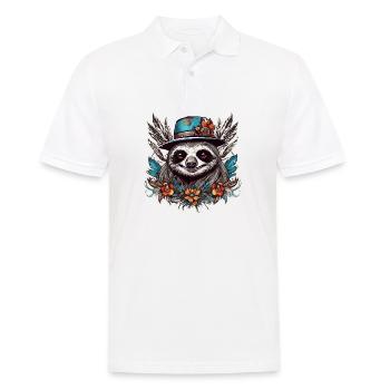 Tattoo / Animal / Art / Cool / Comic / Sloth - Men's Polo Shirt - white - Front - Kai (181cm)