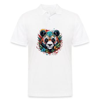 Tattoo / Tier / Kunst / cool / Comic / Panda - Männer Poloshirt - Weiß - Vorne - Kai (181cm)