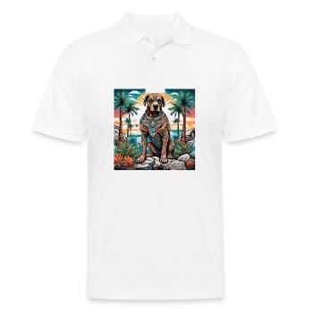 Tattoo / Tier / Kunst / cool / Comic / Hund - Männer Poloshirt - Weiß - Vorne - Kai (181cm)