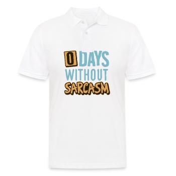 0 jours sans sarcasme style bleu et jaune - Polo Homme - blanc - Devant - Kai (181cm)