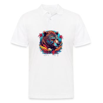 Tattoo / Tier / Kunst / cool / Comic / Bär - Männer Poloshirt - Weiß - Vorne - Kai (181cm)