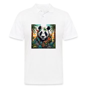 Tattoo / Tier / Kunst / cool / Comic / Panda - Männer Poloshirt - Weiß - Vorne - Kai (181cm)