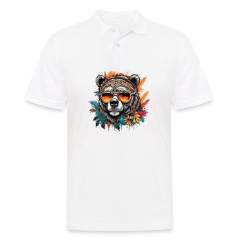 Tatouage / Animal / Art / Cool / Bande dessinée / Ours - Polo Homme - blanc - Devant - Kai (181cm)