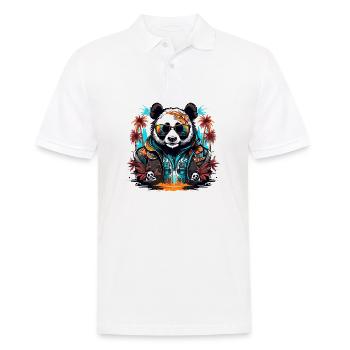 Tattoo / Tier / Kunst / cool / Comic / Panda - Männer Poloshirt - Weiß - Vorne - Kai (181cm)