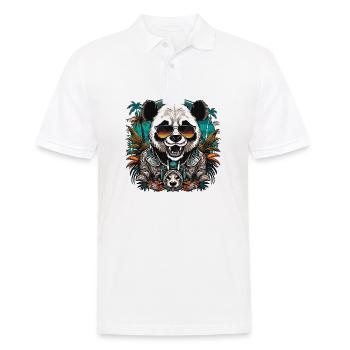 Tattoo / Tier / Kunst / cool / Comic / Panda - Männer Poloshirt - Weiß - Vorne - Kai (181cm)