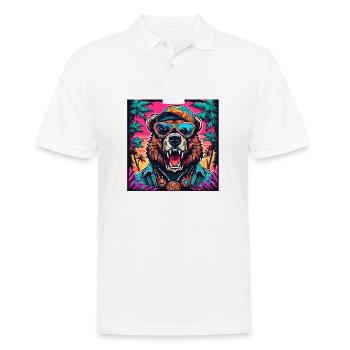 Tattoo / Tier / Kunst / cool / Comic / Bär - Männer Poloshirt - Weiß - Vorne - Kai (181cm)