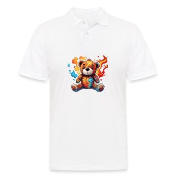 Teddybär / Kuscheltier / Stofftier / Geschenkidee - Männer Poloshirt - Weiß - Vorne - Kai (181cm)