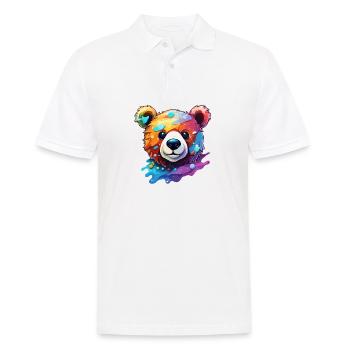 Teddybär / Kuscheltier / Stofftier / Geschenkidee - Männer Poloshirt - Weiß - Vorne - Kai (181cm)