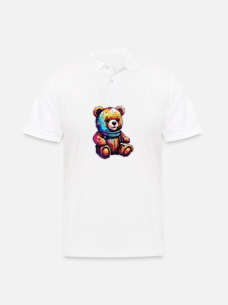 Teddybär / Kuscheltier / Stofftier / Geschenkidee - Männer Poloshirt - Weiß
