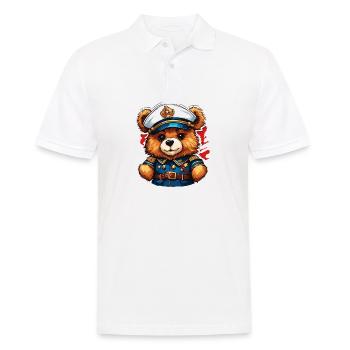 Teddybär / Kuscheltier / Stofftier / Geschenkidee - Männer Poloshirt - Weiß - Vorne - Kai (181cm)