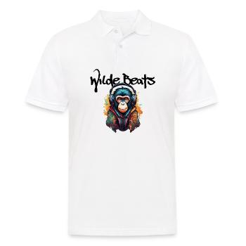 Kopfhörer / Audio / Musik / Klang / cool - Männer Poloshirt - Weiß - Vorne - Kai (181cm)