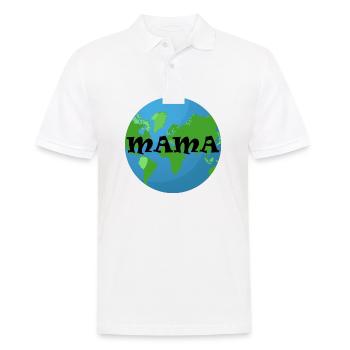 MAMA WELT - Männer Poloshirt - Weiß - Vorne - Kai (181cm)
