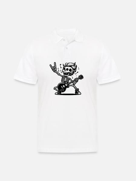 Rocker-Gitarrist - Männer Poloshirt - Weiß