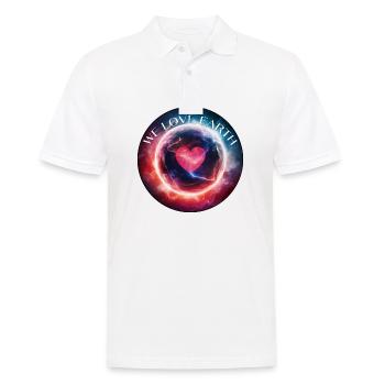 Wir lieben die Erde - Männer Poloshirt - Weiß - Vorne - Kai (181cm)