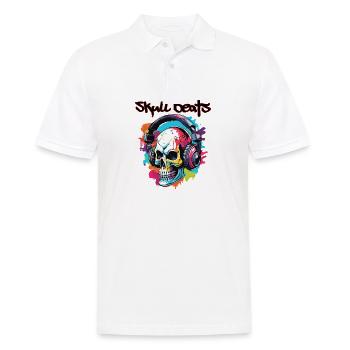 Kopfhörer / Audio / Musik / Klang / cool - Männer Poloshirt - Weiß - Vorne - Kai (181cm)