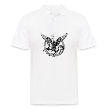 ein Engel, der mit einem Schwert bewaffnet ist - Männer Poloshirt - Weiß - Vorne - Kai (181cm)