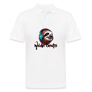 Kopfhörer / Audio / Musik / Klang / cool - Männer Poloshirt - Weiß - Vorne - Kai (181cm)