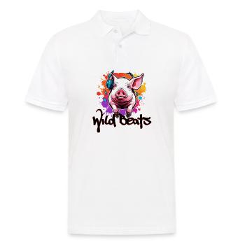 Kopfhörer / Audio / Musik / Klang / cool - Männer Poloshirt - Weiß - Vorne - Kai (181cm)