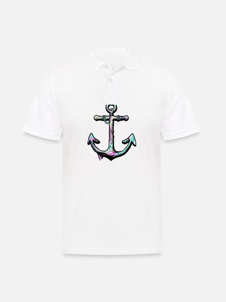 Anker - Männer Poloshirt - Weiß