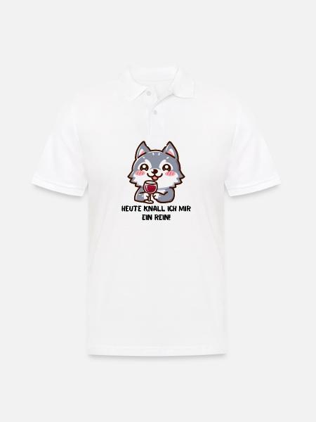 Cute Wolf Hen Party - Men's Polo Shirt - white