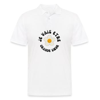 je vais etre grande sœur - Polo Homme - blanc - Devant - Kai (181cm)